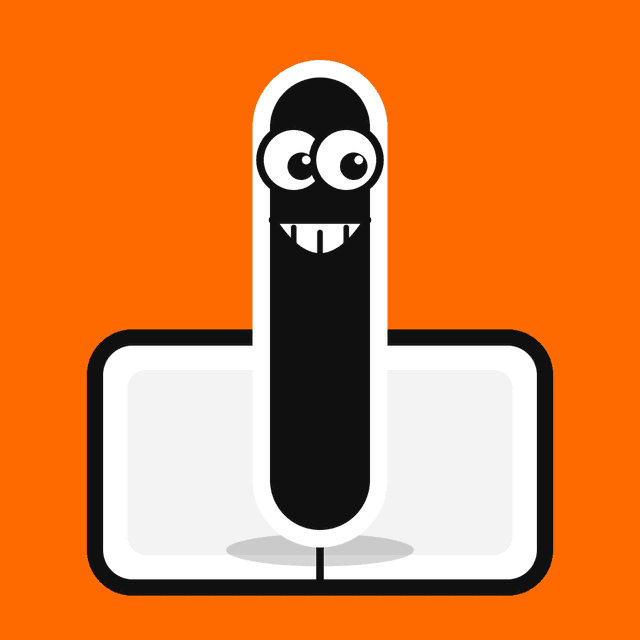 THE CREASE mascot: a grinning crease standing on a folding phone